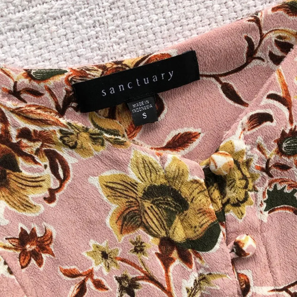 Sanctuary Anthropologie Floral Mini Dress Indie Sleaze Y2K Grunge Distressed - Picture 4 of 9